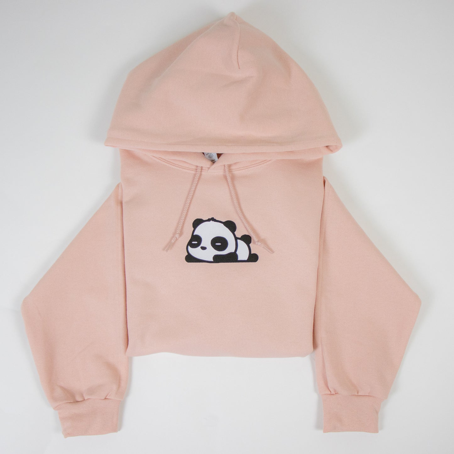 3D Puff Tired Panda Logo Hoodie (Light Rose Gold)