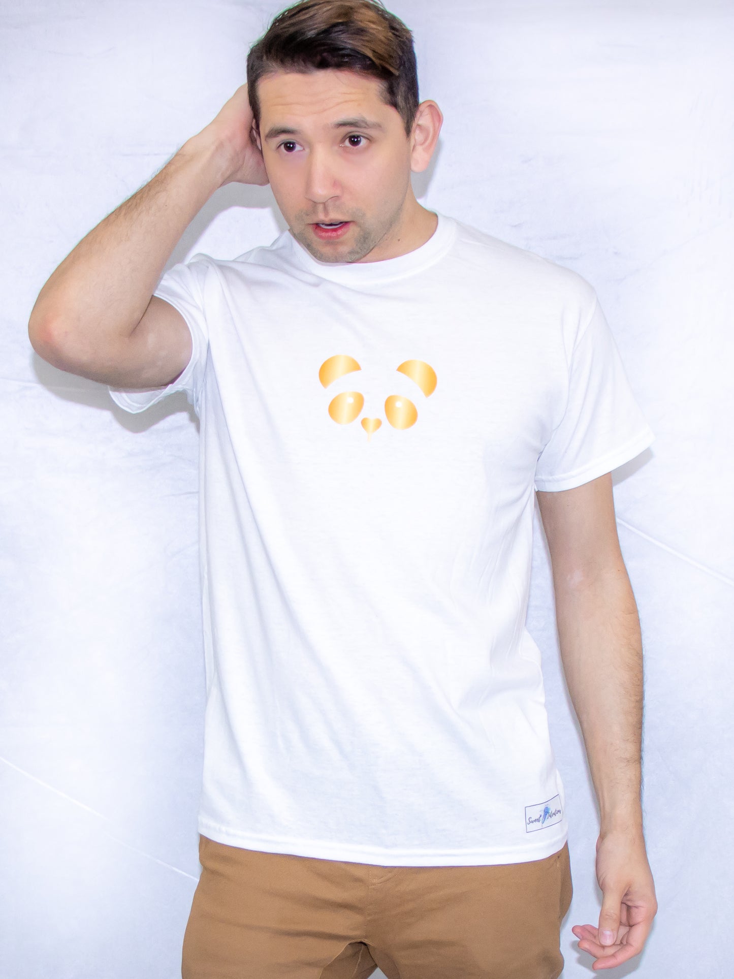 Gold Panda Short sleeve t-shirt (White)