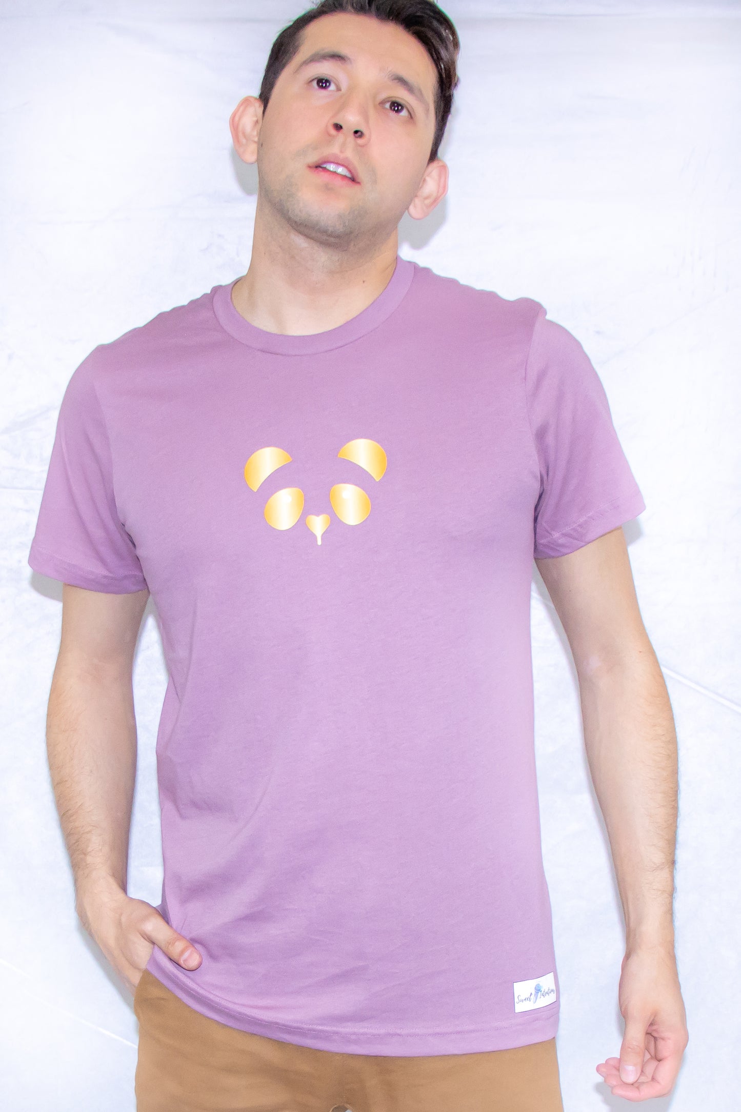 Gold Panda Short sleeve t-shirt (Orchid)