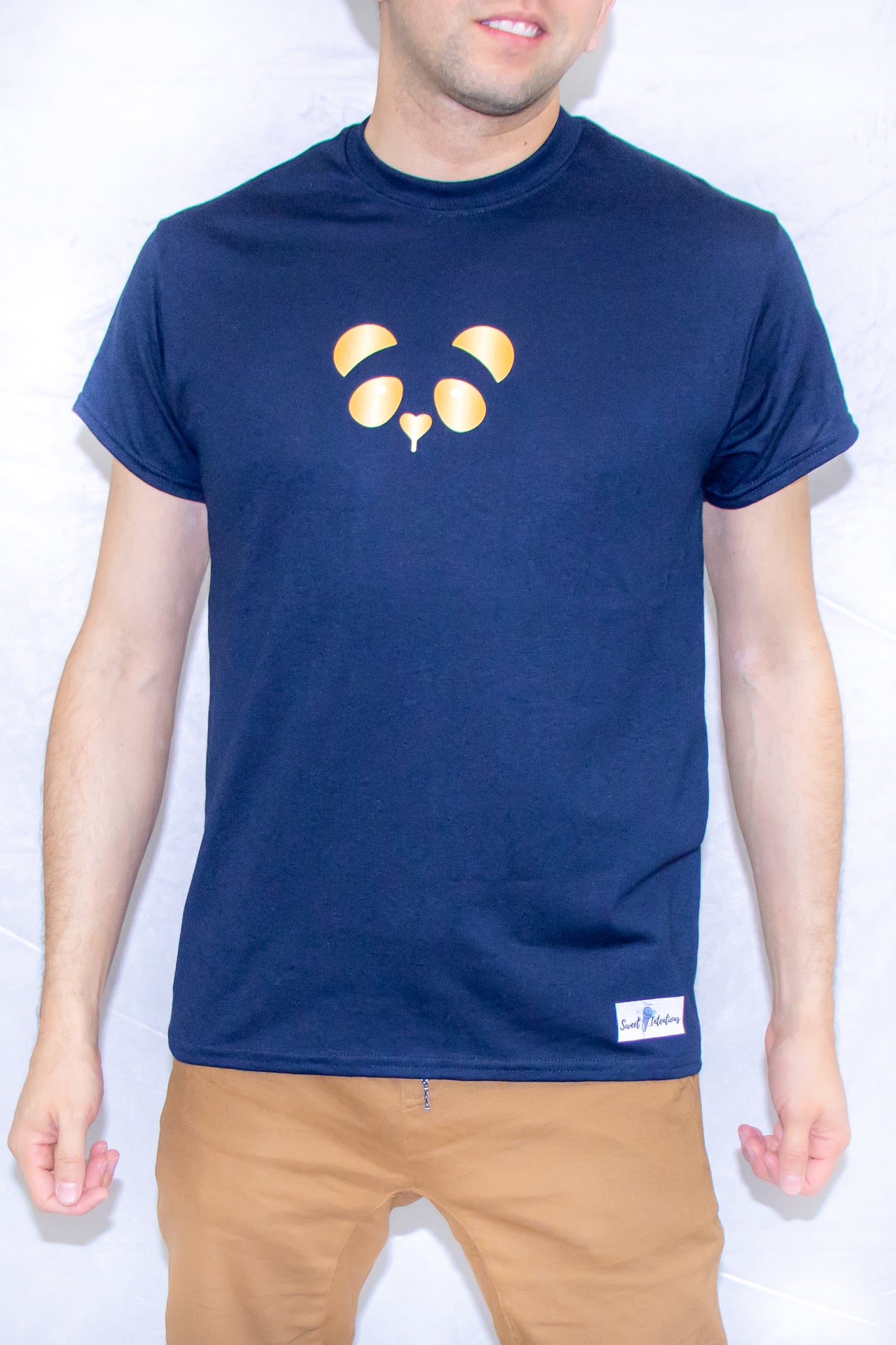 Gold Panda Short sleeve t-shirt (Navy Blue)