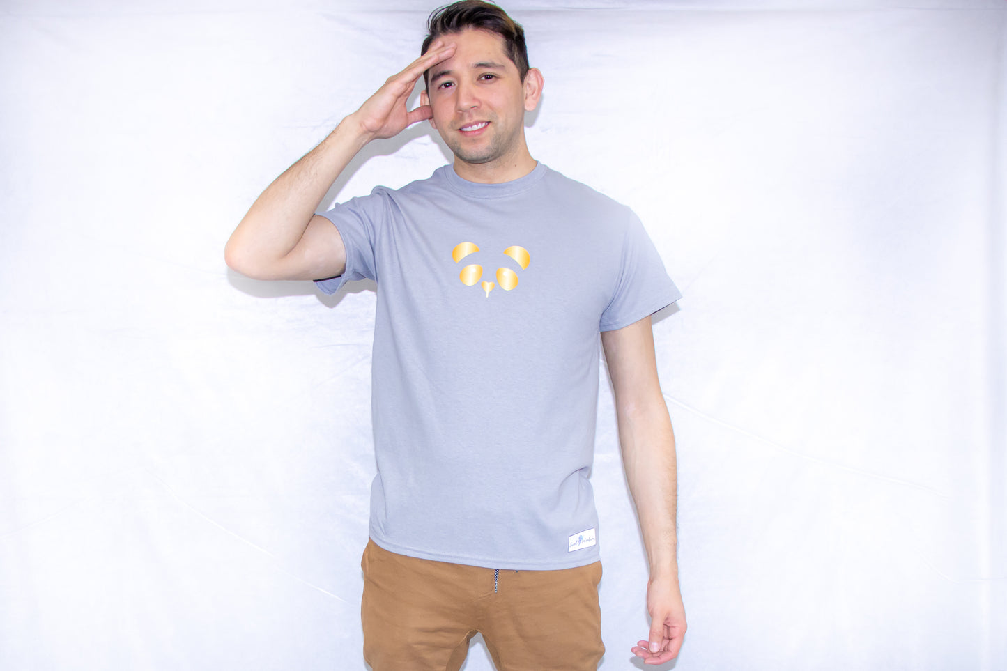 Gold Panda Short sleeve t-shirt (Gray)