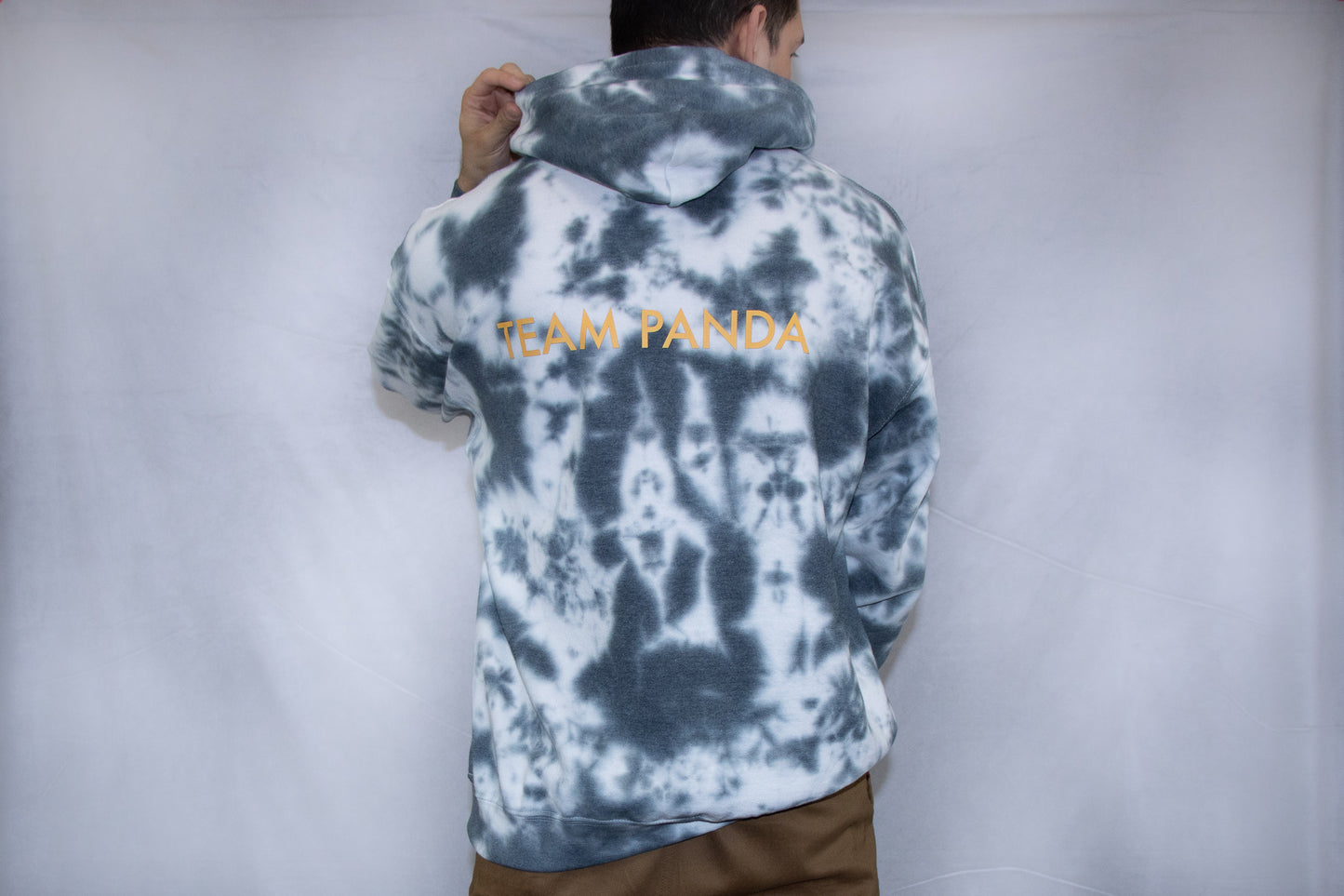 Gold Panda Tie Dye Hoodie (Dark Gray)