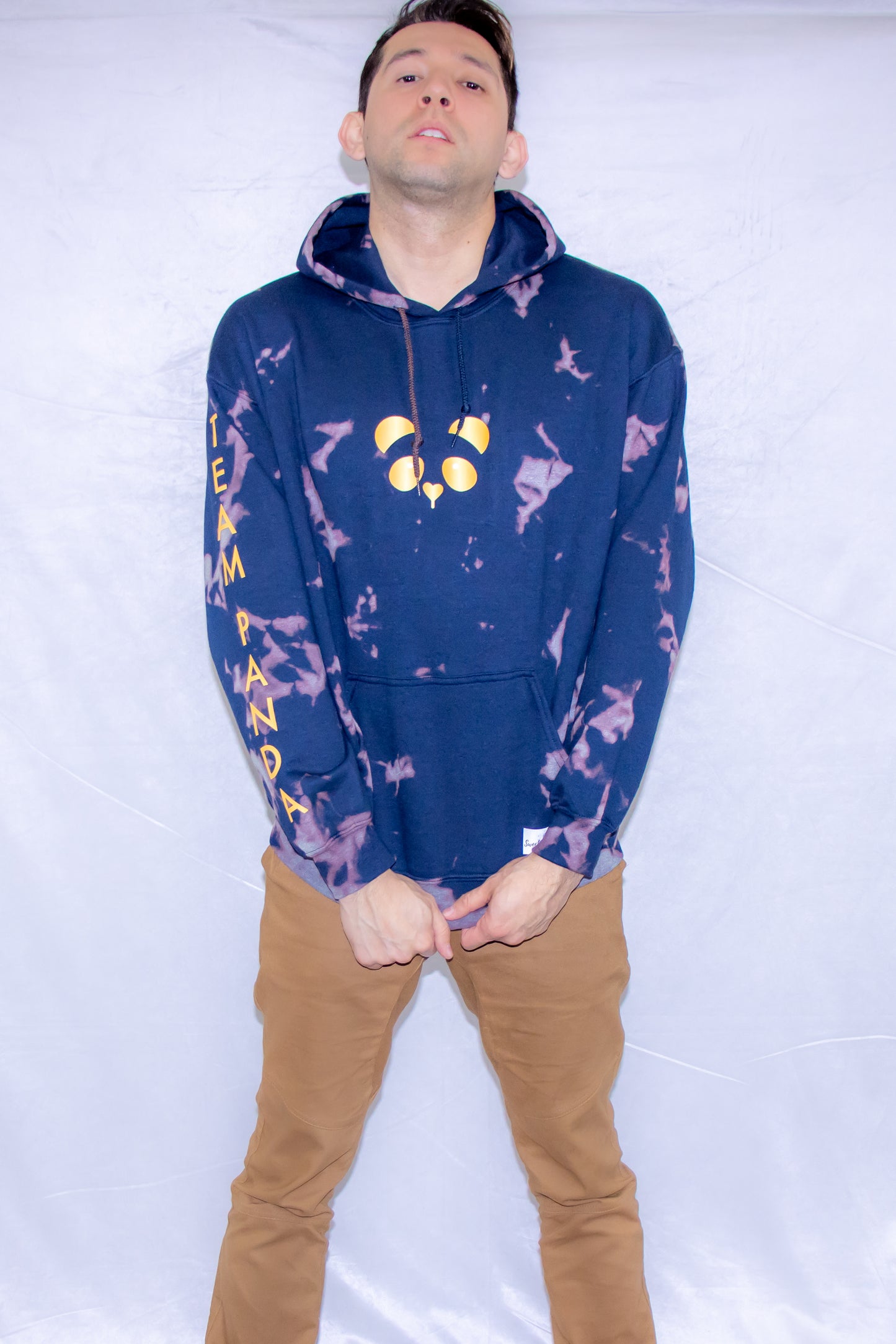 Gold Panda Tie Dye Hoodie (Navy Blue)