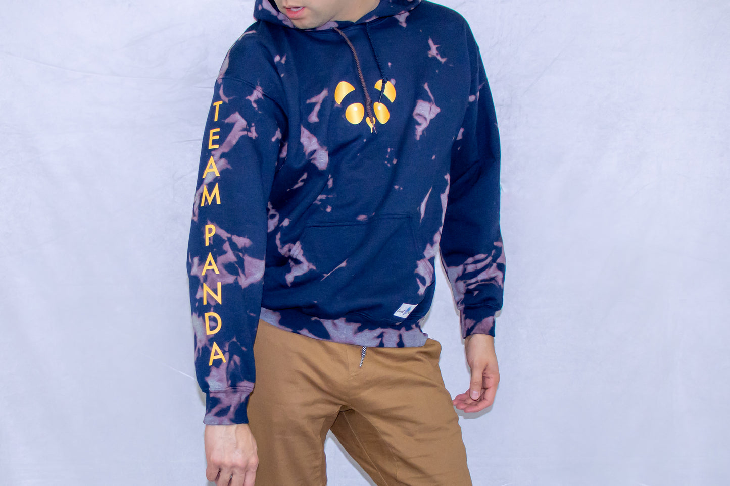 Gold Panda Tie Dye Hoodie (Navy Blue)