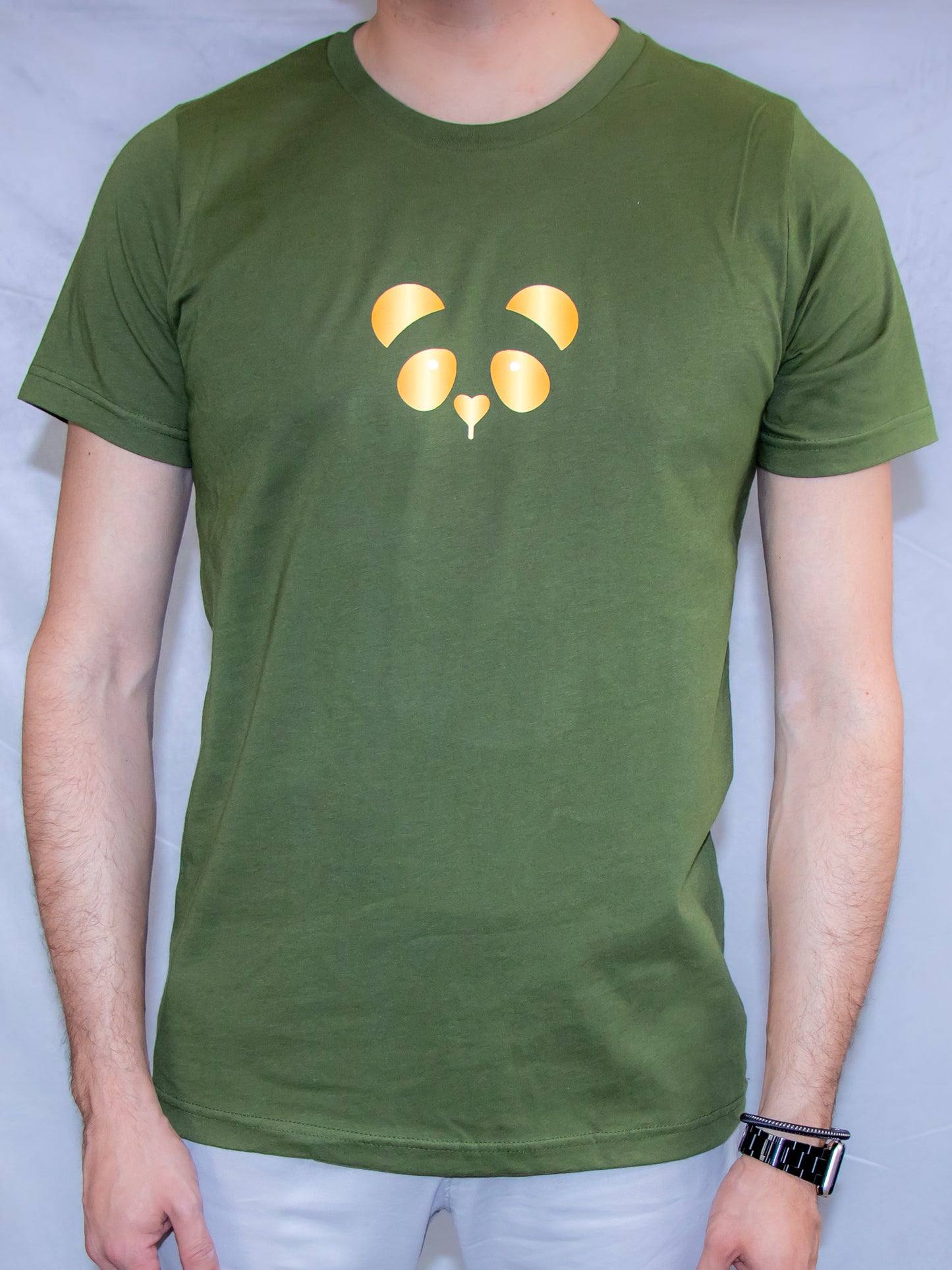 Gold Panda Short sleeve t-shirt (Olive)