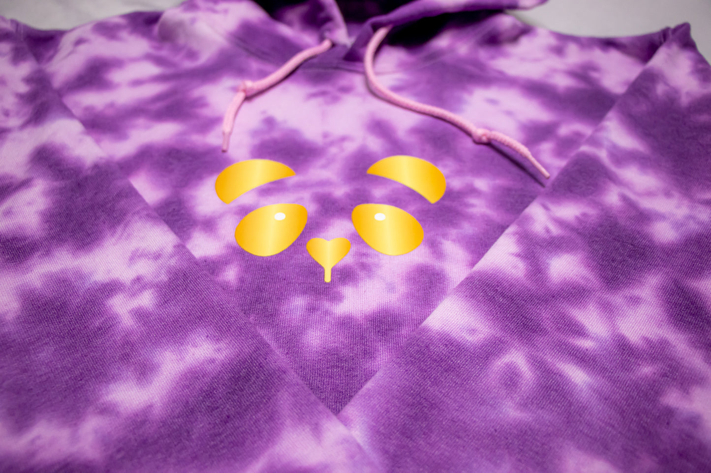 Gold Panda Tie Dye Hoodie (Purple/Light Pink)