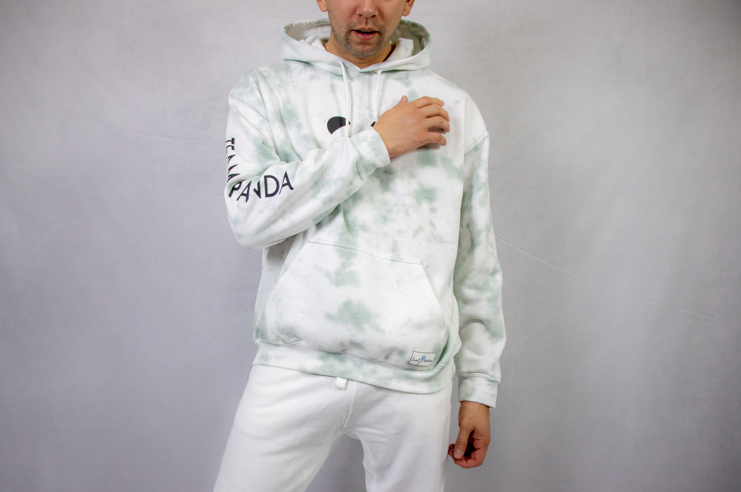 Panda Tie Dye Hoodie (Sage Green)