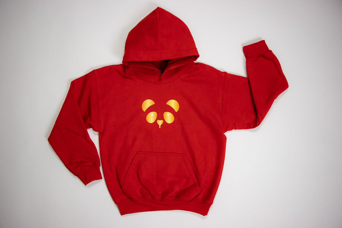 Gold Panda Hoodie-Youth Size (Red)