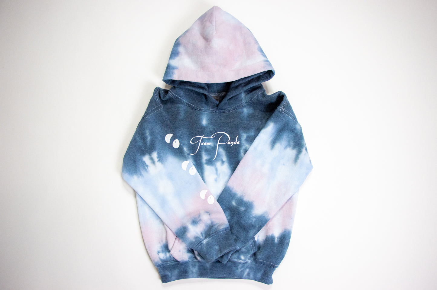 Team Panda Tie Dye Hoodie-Youth Size (Navy, Rose Pink, Sky Blue)