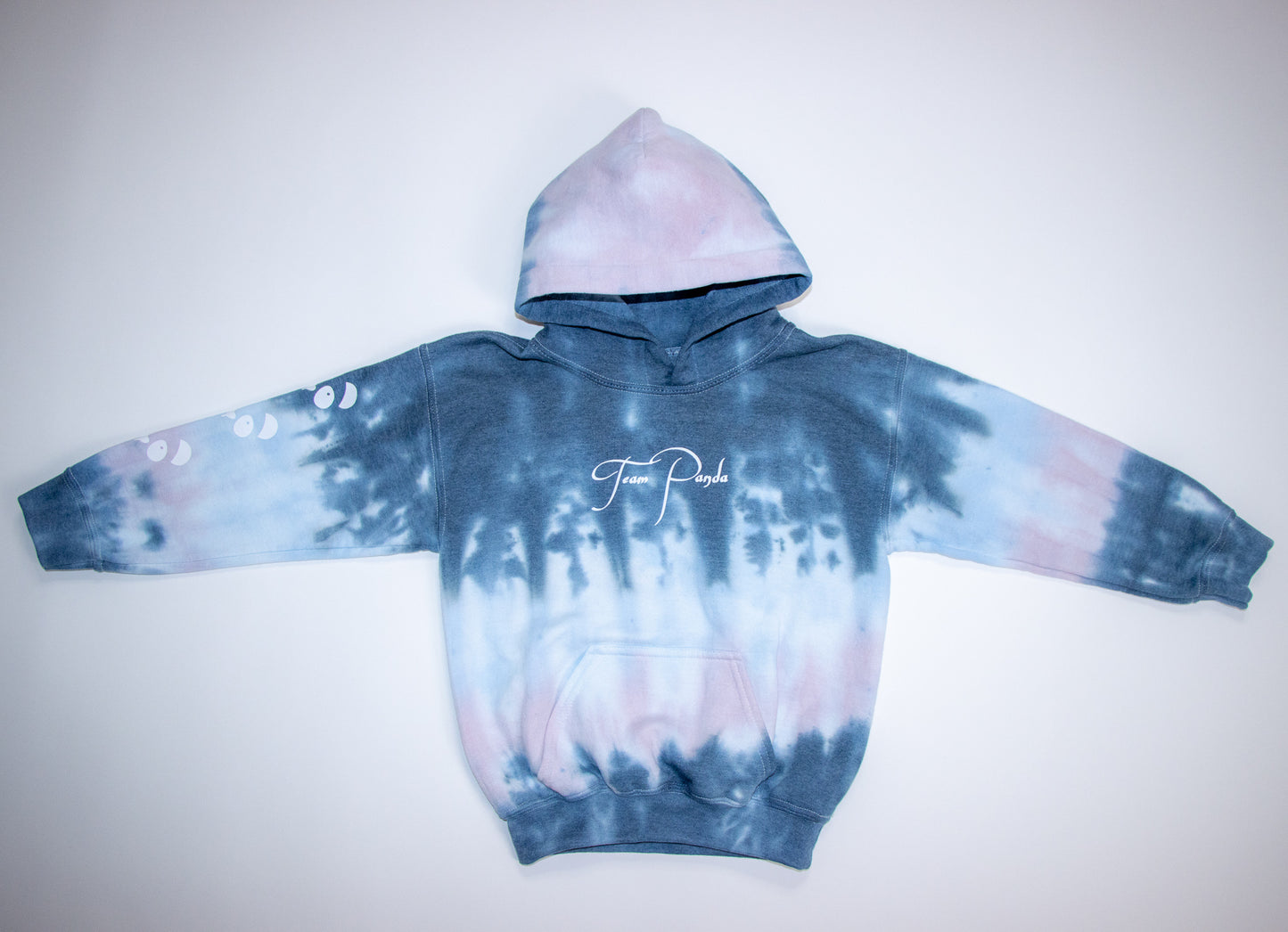 Team Panda Tie Dye Hoodie-Youth Size (Navy, Rose Pink, Sky Blue)