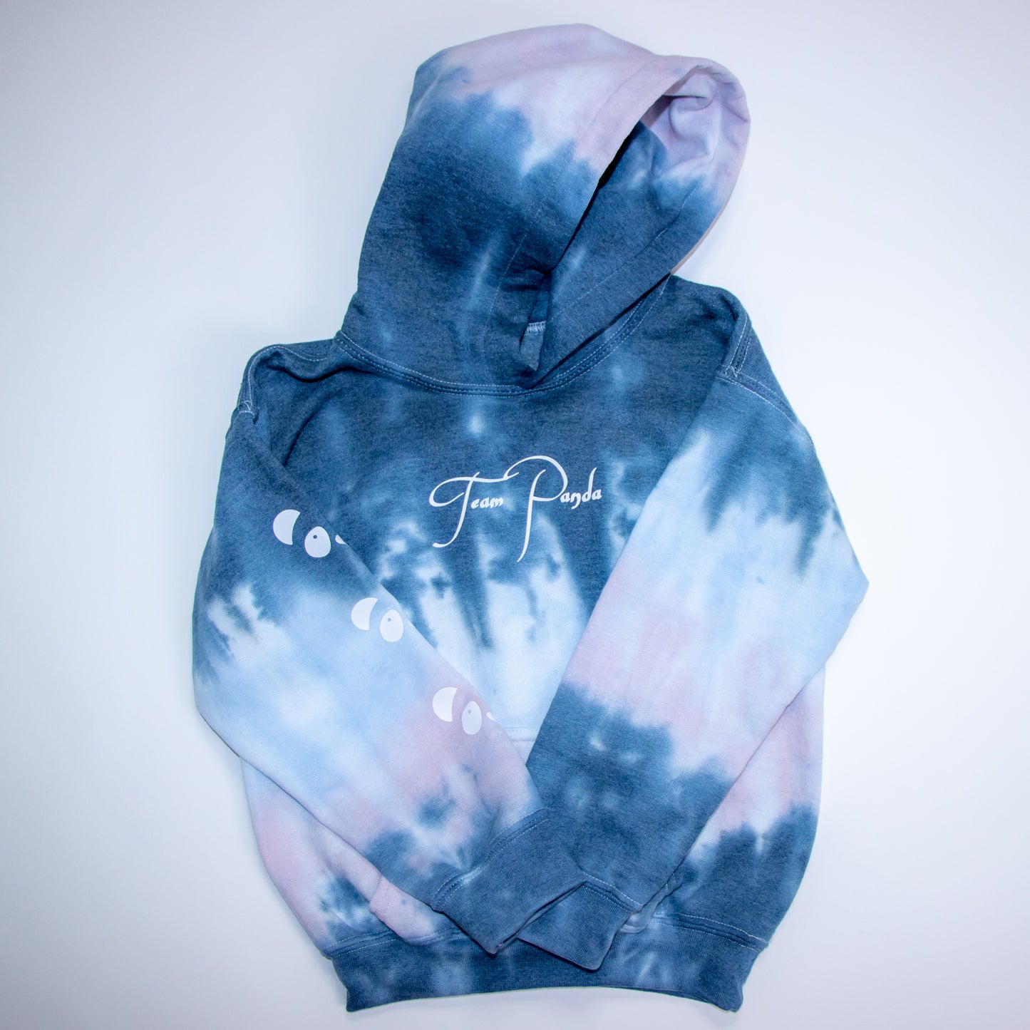 Team Panda Tie Dye Hoodie-Youth Size (Navy, Rose Pink, Sky Blue)