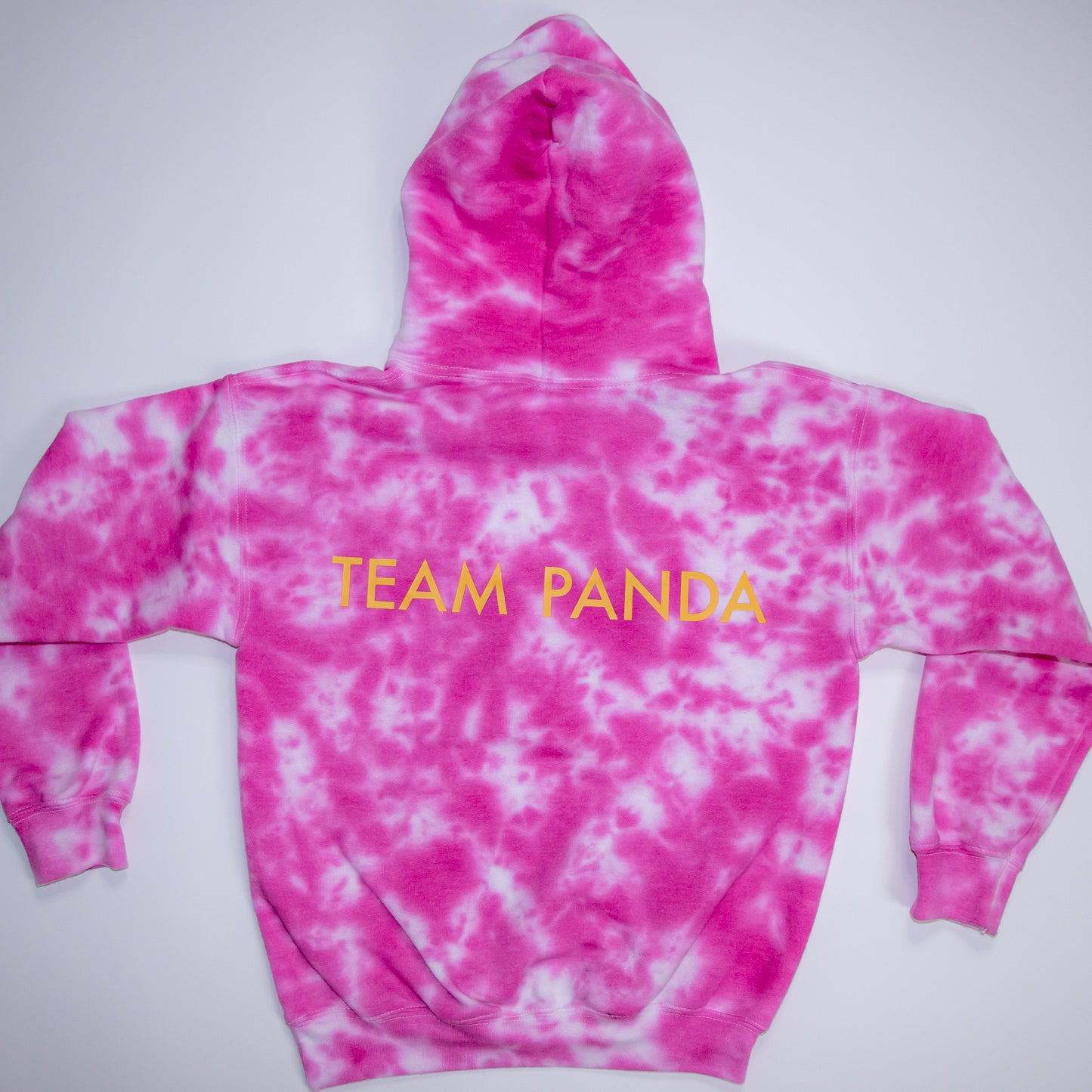 Gold Panda Tie Dye Hoodie-Youth (Pink, White)