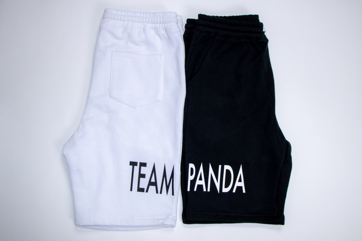 Team Panda Shorts (White w/ Black Logo)