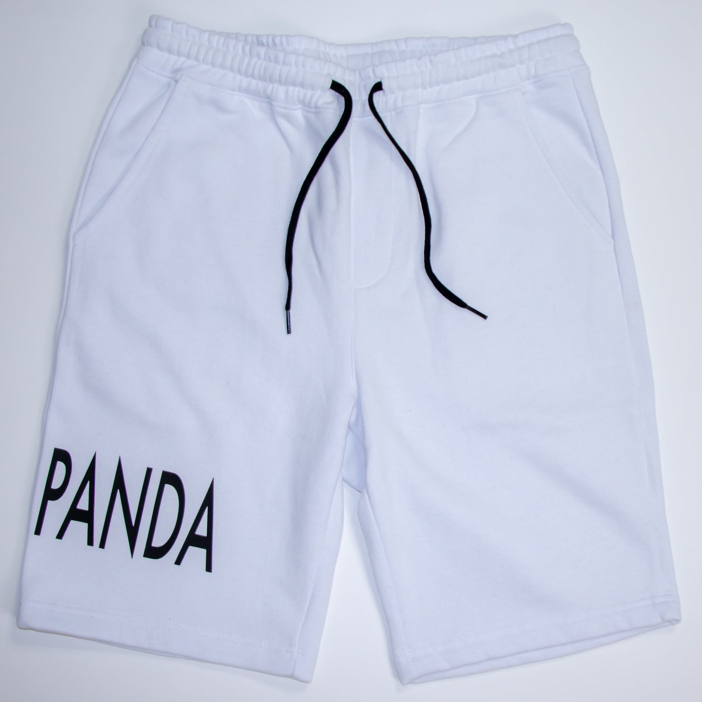 Team Panda Shorts (White w/ Black Logo)