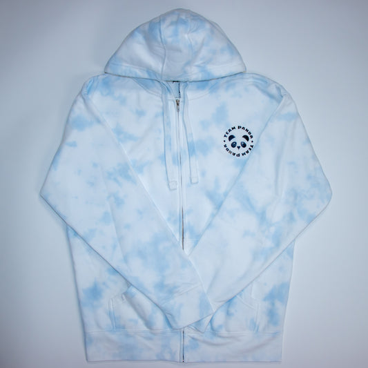 Tie Dye full Zipper Hoodie (SKY BLUE, WHITE)