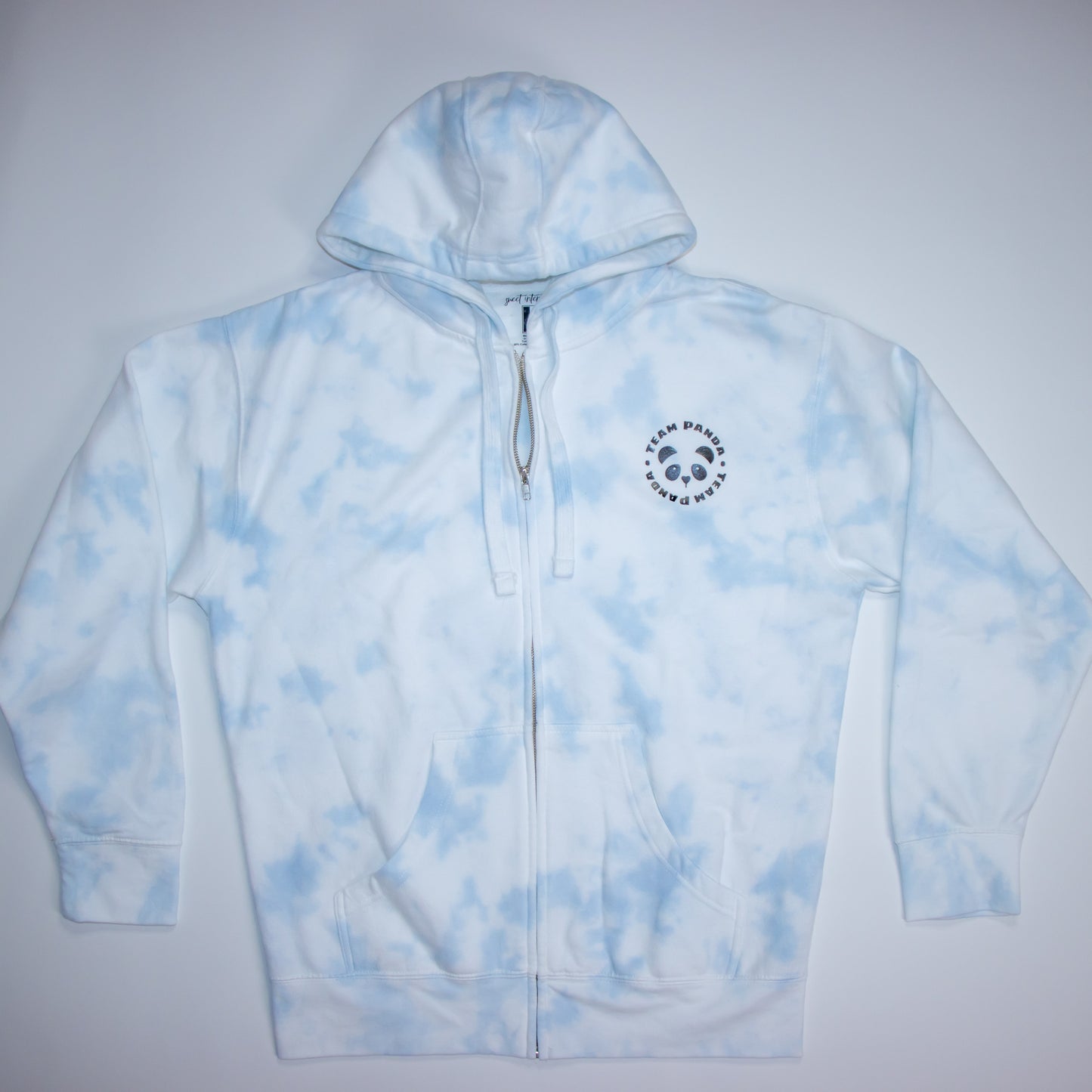 Tie Dye full Zipper Hoodie (SKY BLUE, WHITE)