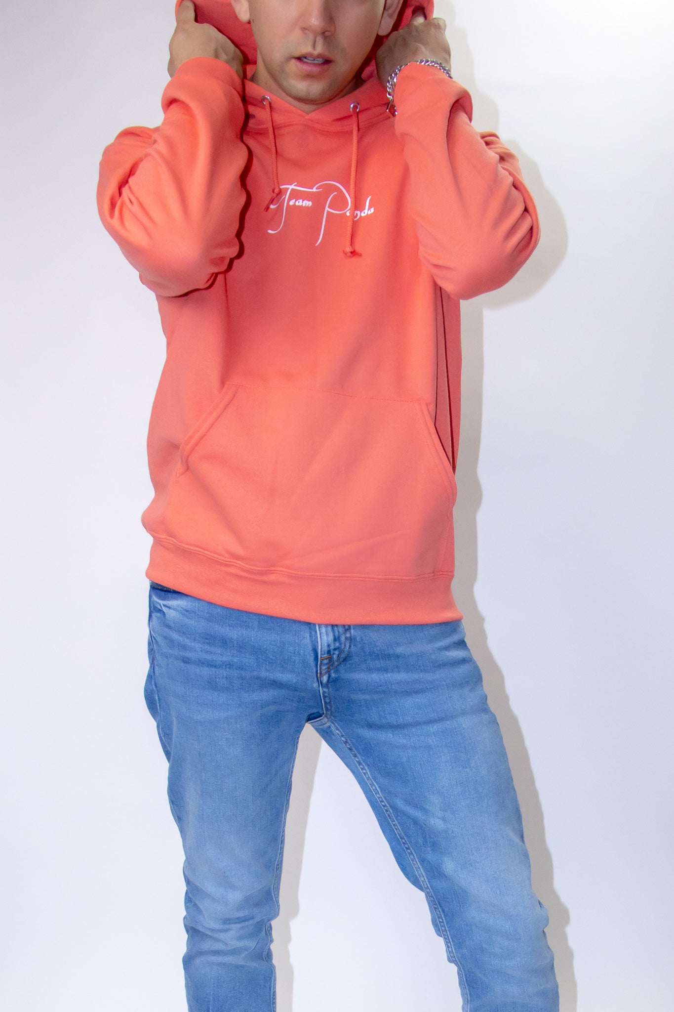 Team Panda Logo Hoodie (Sunset Coral)