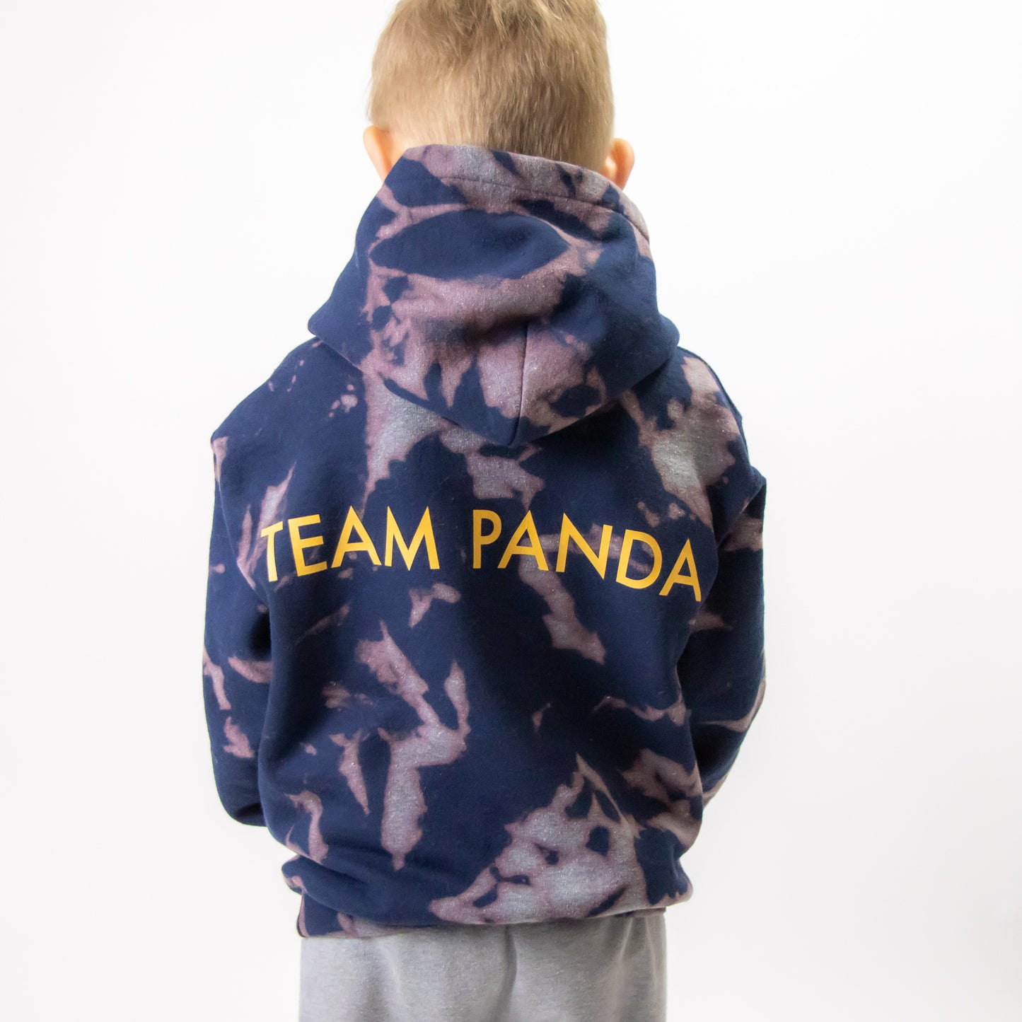 Gold Panda Tie Dye Hoodie-Youth (Navy Blue)