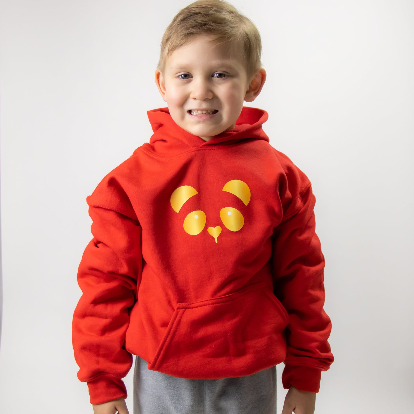 Gold Panda Hoodie-Youth Size (Red)