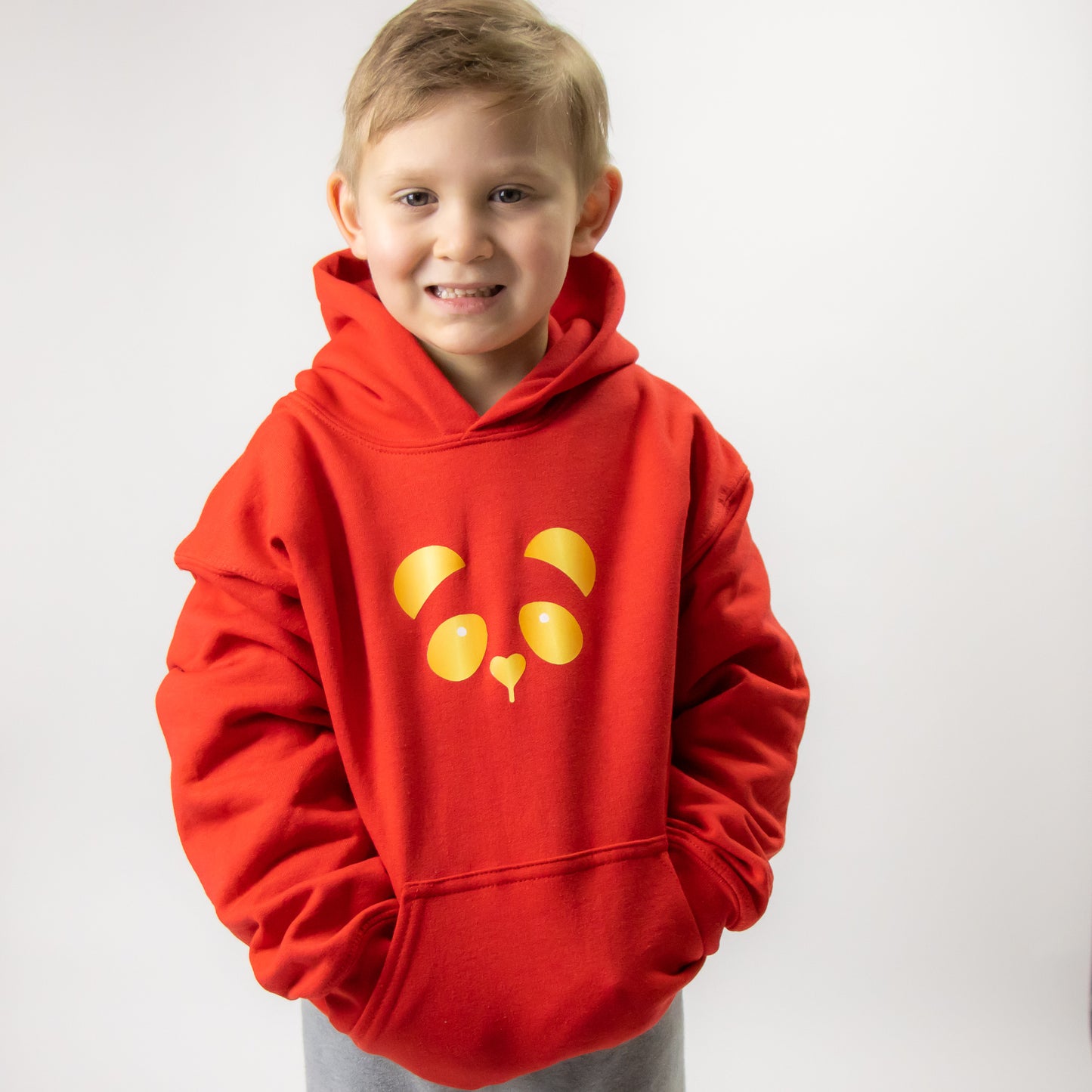 Gold Panda Hoodie-Youth Size (Red)