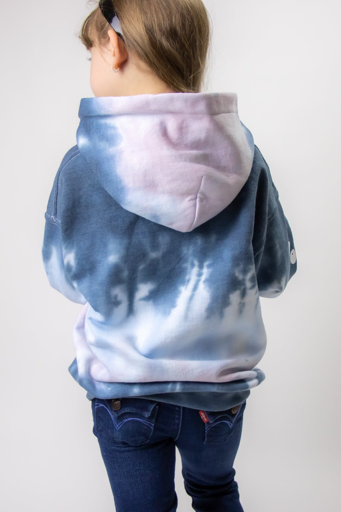 Team Panda Tie Dye Hoodie-Youth Size (Navy, Rose Pink, Sky Blue)