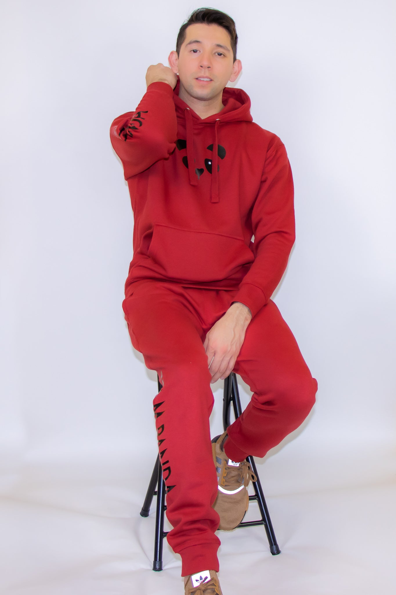 Team Panda Sweat Pant Joggers (Red/Black)