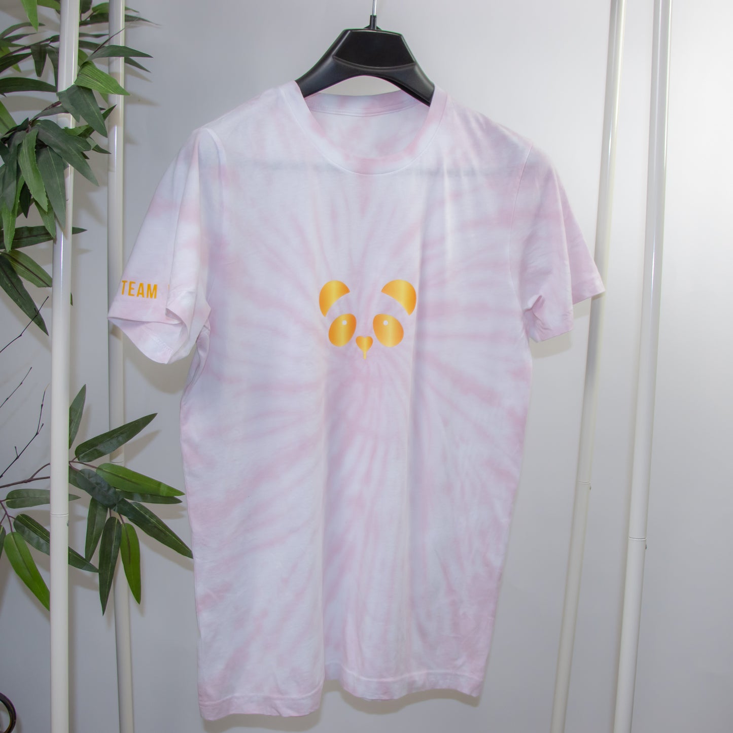 Tie-Dye Team Panda Logo T-Shirt (Rose Pink)