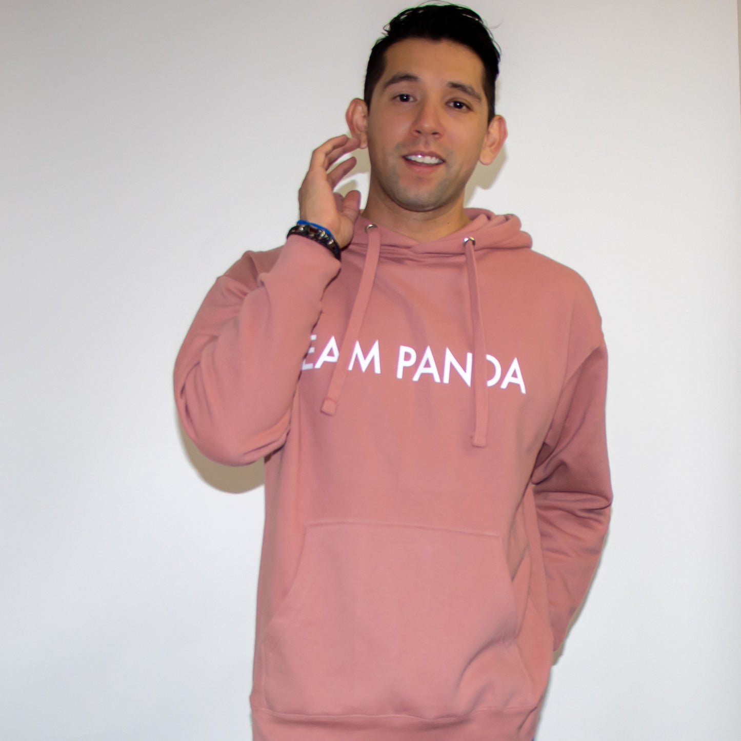 Dusty Rose Team Panda Hoodie